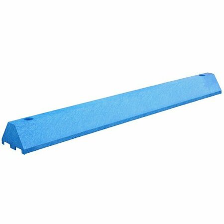 PLASTICS-R-UNIQUE ULTRA3648PBBLL Ultra 3 1/4'' x 6'' x 4' Compact Blue Parking Block 466U3648PBBL